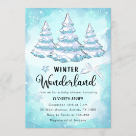 Winter Wonderland Baby shower Invitation Kaart