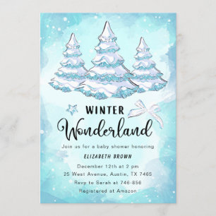 Winter Wonderland Baby shower Uitnodiging