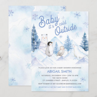 Winter Wonderland Baby shower Uitnodiging