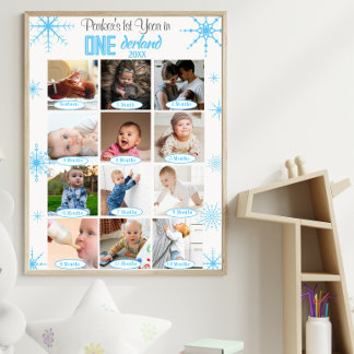 Winter Wonderland Baby's 1st Year Photo Collage