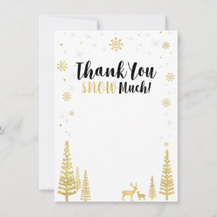 Winter wonderland bedankkaart - Zwart & Goud