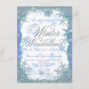 Winter Wonderland Bevroren Birthday Party Kaart