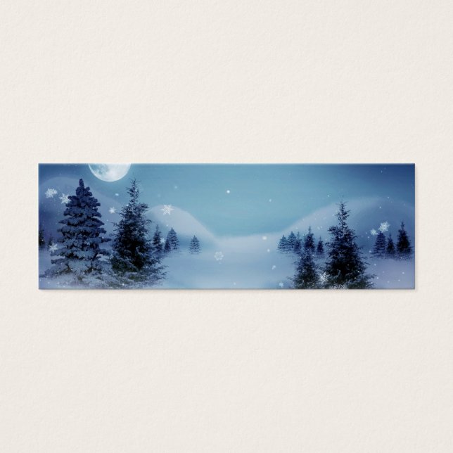Winter Wonderland bij nacht Mini Visitekaartjes (Voorkant)