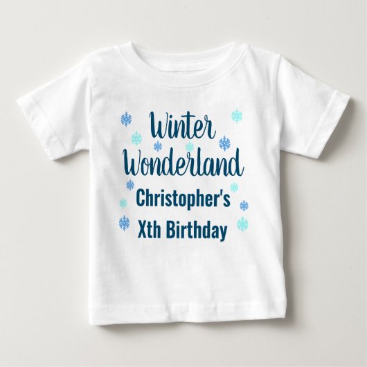 Winter Wonderland Birthday Baby T-Shirt (Devant)