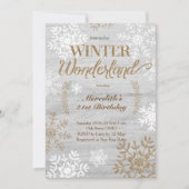 Winter Wonderland Birthday Uitnodiging (Voorkant)