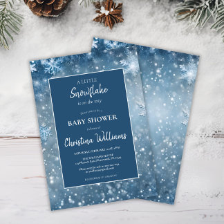Winter Wonderland blauw Baby shower Kaart