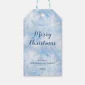 Winter Wonderland Blauw ijzig patroon Cadeaulabel (Voorkant)