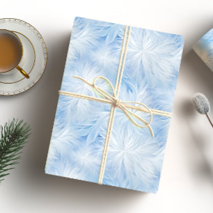 Winter Wonderland Blauw ijzig patroon Cadeaupapier
