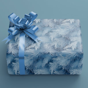 Winter Wonderland Blauw ijzig patroon Cadeaupapier