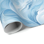 Winter Wonderland Blauw ijzig patroon Cadeaupapier (Rol Hoek)