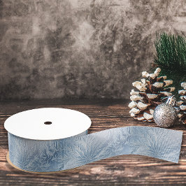 Winter Wonderland Blauw ijzig patroon Grosgrain Lint