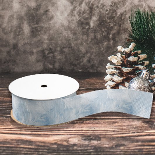 Winter Wonderland Blauw ijzig patroon Grosgrain Lint