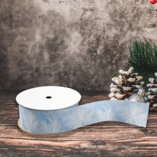 Winter Wonderland Blauw ijzig patroon Grosgrain Lint