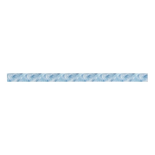 Winter Wonderland Blauw ijzig patroon Grosgrain Lint (Voorkant)
