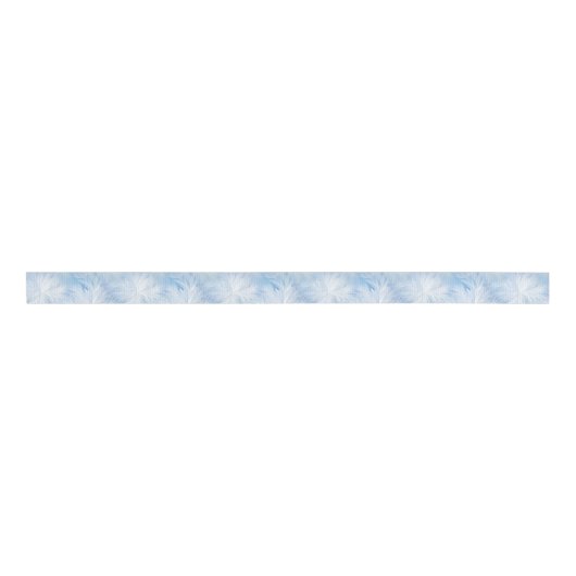 Winter Wonderland Blauw ijzig patroon Grosgrain Lint (Voorkant)
