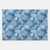 Winter Wonderland Blauw ijzig patroon Inpakpapier Vel (Voorkant)