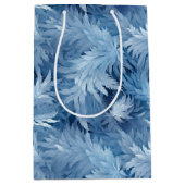 Winter Wonderland Blauw ijzig patroon Medium Cadeauzakje (Voorkant)