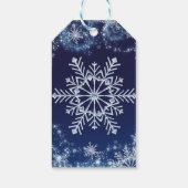 Winter Wonderland Blauw & Wit Sneeuwvlokken Favor Cadeaulabel (Achterkant)