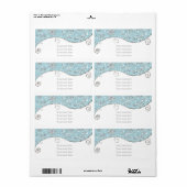 Winter Wonderland Blauw Zilver Swirl Elegant Party Etiket (Full Sheet)