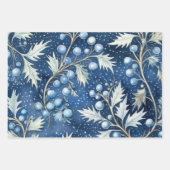 Winter Wonderland: Blauwe en witte kerstboom Inpakpapier Vel (Voorkant)