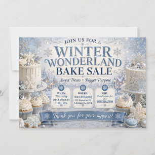 Winter Wonderland Blauwe Kerst Bakverkoop Kaart