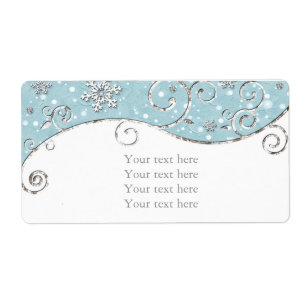 Winter Wonderland Blauwe Zilveren Draaikolk Elegan Etiket
