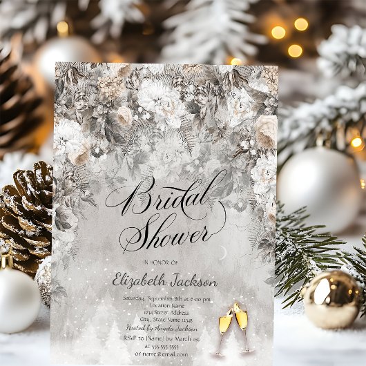 Winter Wonderland Bloemen Bos Kaart