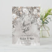 Winter Wonderland Bloemen Bos Save the Date (Staand voorkant)