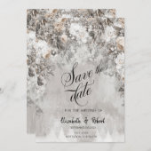 Winter Wonderland Bloemen Bos Save the Date (Voorkant / Achterkant)