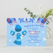 Winter Wonderland Blue Anniversaire Invitation (Debout devant)