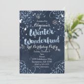 Winter Wonderland Blue Elegant Party Uitnodigingen (Staand voorkant)