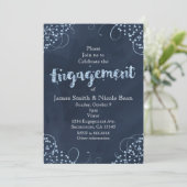 Winter Wonderland Blue Fiançailles Invitations (Debout devant)