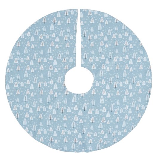 Winter Wonderland Blue Kerstmis Kerstboom Rok (Voorkant)