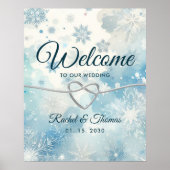 Winter Wonderland Blue Mariage Affiche de bienvenu (Devant)