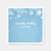 Winter Wonderland Blue Snowflake Servet (Voorkant)