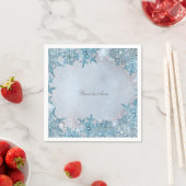 Winter Wonderland Blue Snowflakes Elegant Party Servetten (Insitu)