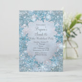 Winter Wonderland Blue Snowflakes Invitation (Debout devant)