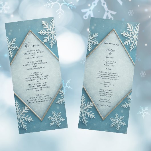 Winter Wonderland Blue Snowy Romantique menu maria