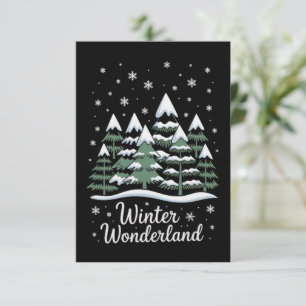 Winter Wonderland Bomen Kerst Familie Crew Kaart