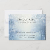 Winter Wonderland Bos Bruiloft RSVP Kaartje (Voorkant)