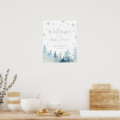 Winter Wonderland Boy Baby shower Affiche de bienv (Cuisine)