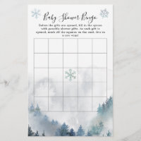 Winter Wonderland Boy Baby shower Bingo Game
