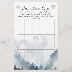 Winter Wonderland Boy Baby shower Bingo Game