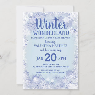 Winter Wonderland Boy Baby shower Kaart