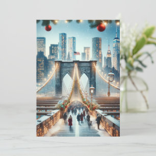 Winter Wonderland. Brooklyn Bridge - New York Feestdagenkaart