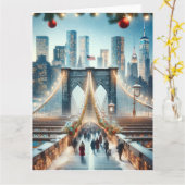 Winter Wonderland. Brooklyn Bridge - New York Kaart (Gele Bloem)