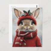 Winter Wonderland Bunny Briefkaart (Voorkant / Achterkant)