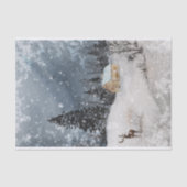 Winter Wonderland Cabin Snow Landschap Tissuepapier (Voorkant)