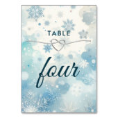Winter Wonderland Carte Numéro de table (Dos)