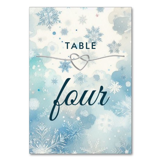 Winter Wonderland Carte Numéro de table (Dos)